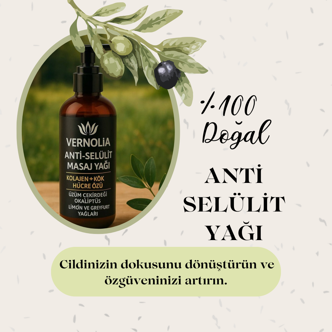 Vernolia Anti-Selülit Masaj Yağı – Kolajen & Kök Hücre Destekli